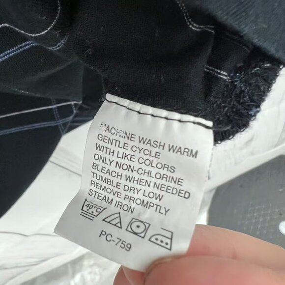 IZOD XL Y2K Black Blue Plaid Polo Shirt Short Sleeve Golf - Picture 7 of 7